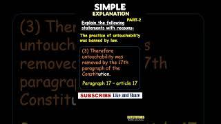 The practice of untouchability was banned by law |09 History | Part-2| Simple Answers explanation..