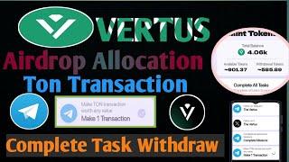 Vertus Airdrop Withdrawl|Vertus ton transaction|Vertus Airdrop allocation#vertus airdrop