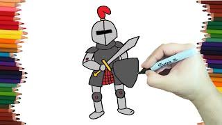 How to draw easily a KNIGHT IN ARMOR Step by Step