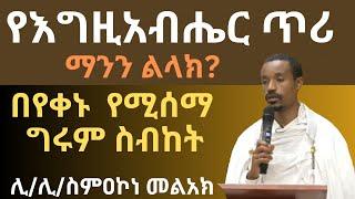 የእግዚአብሔር ጥሪ ሊቀ ሊቃውንት ስምዐኮነ መልአክ ስብከት simakone sibket