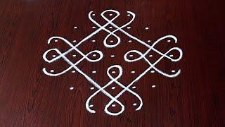 Easy 7dots daily sikku kolams/melikala muggulu/kambhi,neli kolam/daily chukkala muggulu#Nice Rangoli