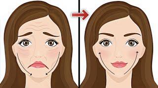 Face lifting exercises for jowls and smile lines (10 mins, Super easy)