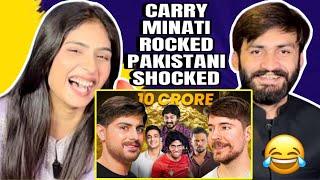 MR BEAST PARODY ft. INDIAN CREATORS | CARRY MINATI | PAKISTANI GIRL HILARIOUS REACTION