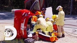 Trapped Woman Gets Rescued From Flipped Car | Towies