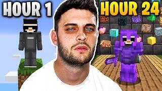 I Played Minecraft ONE BLOCK for 24 Hours Straight