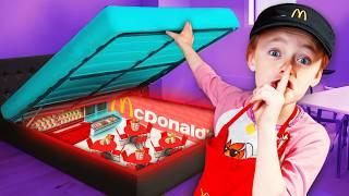 I Built a SECRET McDonald’s in Our House!