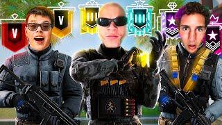 Jynxzi Sketch & Ricci 3v5 vs EVERY Rank in Rainbow Six Siege