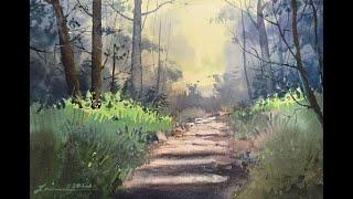 How to paint trees in watercolor painting