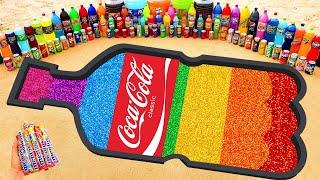 EXPERIMENT COCA  How To Make Rainbow Coca - Cola Bottle From Glitter Slime, 7up, Pepsi, Coca Cola