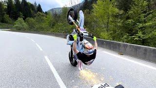 FULL THROTTLE W/ SUPERMOTO IN FRANCE (MOUNTAINS, WHEELIES)