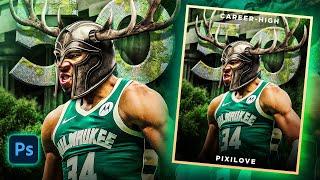 Poster Design in Photoshop - Giannis Antetokounmpo Basketball Poster