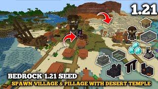 [Bedrock Seed] Minecraft 1.21 Seed - Spawn Village & Pillage with desert temple - Other next Spawn