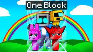 Locked on ONE BLOCK with SPRUNKI in Minecraft!