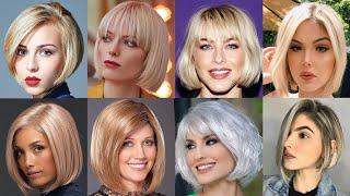 Top 30 Stacked Bob Haircuts With Bangs Trending Short Hair Hairstyles For Fine Thin Hair 2023