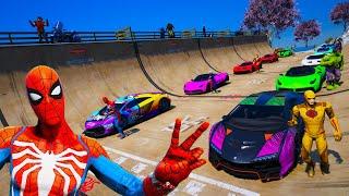 Spider-man 2.0 GTAV Join in Epic Stunt Challange New Custom Cars, Motorbike, FIVE NIGHTS AT FREDDY'S