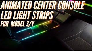 Full-Color Animated Center Console Light Strips for Tesla Model 3 & Y