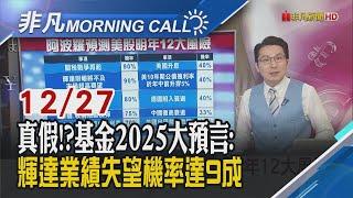 黃金今年大漲27%華爾街:明年更貴!輝達供應鏈:AI手機將爆換機潮!蘋果擁抱AI 股價2個月漲16%!明年H2科技展覽一次看｜主播鄧凱銘｜【非凡Morning Call】20241227｜非凡財經新聞