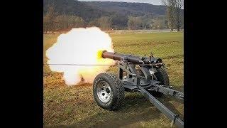 Firing Ceremonial Breech-Loading  Cannon 70mm with Split-Trail