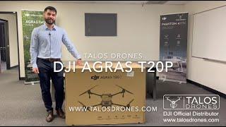 DJI Agras T20P Sprayer drone unboxing video Talos Drones