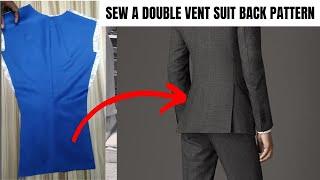 HOW TO SEW A DOUBLE VENT SUIT BACK PATTERN | The easiest method ever 