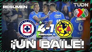 Resumen y goles  | Cruz Azul 4-1 América | Liga MX - Apertura 2024  - Jornada 6 | TUDN México