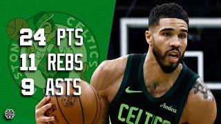 Jayson Tatum 24 pts 11 rebs 9 asts vs Raptors 24/25 season