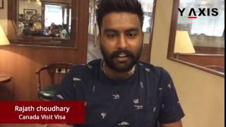 Y-Axis Reviews in Rajath Chowdary's Words on his Canada Visit Visa Processing