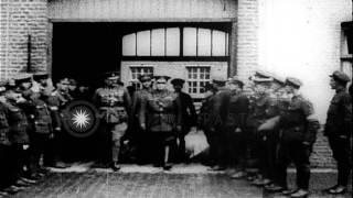 Canadian troops with horse carts march in West Flanders area of Belgium. Also the...HD Stock Footage