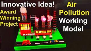 air pollution (factory) working model with lights for science exhibition - innovative | howtofunda