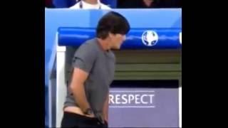 Germany Coach / Manager (Joachim Löw) touches himself then smells it!!