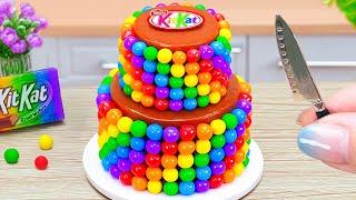 Spiral Rainbow KitKat Cake  Satisfying Miniature KitKat Cake Recipes  Rainbow Baking
