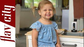 2 Year Old Makes A Snack & Cleans Up