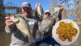 Toledo Bend Crappie Spawn (Catch & Cook) Fried Crappie, Eggplant, Shrimp With Crawfish Etouffee