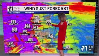 Elevated winds with mild temperatures in southern Colorado