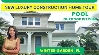 Must See Luxury Construction Home In Winter Garden, FL | Pool and Outdoor Kitchen.