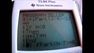 Calculator Programming Episode 1: Day of The Week Finder