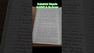 Industrial Dispute Act 1947 #lawnotes  #lawdegreecourse