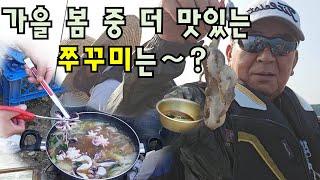 배 낚시로 직접 잡은 쭈꾸미로 만든 "쭈꾸미 샤브샤브"