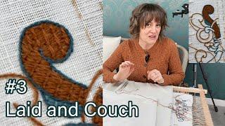 Thread Tales: Continuing the Bayeux Tapestry Embroidery Laid and Couch (Bayeux Stitch)