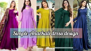 Casual Plain anarkali Dresses// Chiffon gown styles || New georgette gown design