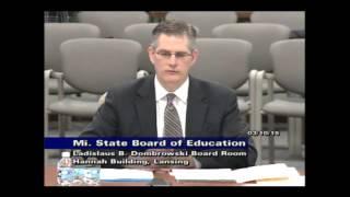 Michigan Department of Education Special Meeting for March 10, 2015 - Liepa Interview