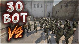 30 BOT VS 1PRO1NOOB BİR EL ALMAK BİLE ÇOK ZOR ! EFSANE (CS:GO)