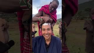 Shaved with Masai #shorts #shaving #funny #asmr #samurai