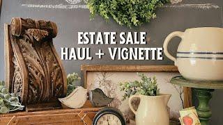 Antique Farmhouse Estate Sale Haul | Vintage Booth Vignette How to Decorate Antique Booth