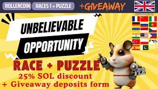 Race 1 of the Set + Puzzle + SOL discount +Giveaway Form + ...  #rollercoin