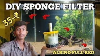 Make DIY sponge filter in 34 ₹ || My albino full red gappy fish