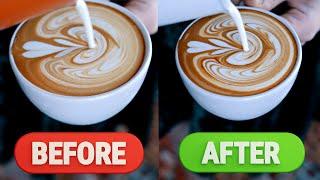 5 MOST COMMON Latte Art MISTAKES(and fixing them)