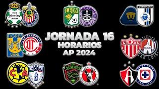 HORARIOS, CANALES Y FECHAS DONDE VER LA JORNADA 16 | LIGA MX APERTURA 2024