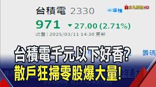 買點到? 台積電零股交易800萬股 今年最大量 台積電利空快消化? 專家:分批買"別去等低點"｜非凡財經新聞｜20250311