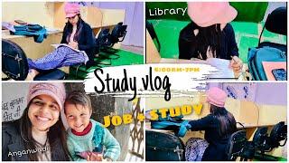 Upsc study vlog  Going To Library *Job + Study manage || UPSC Aspirants #ips #priyanka_tilawat